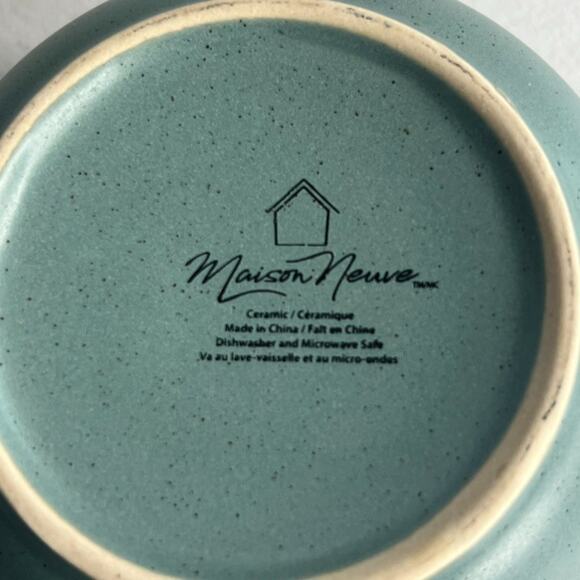 Maison Neuve Riverside Collection Mugs Set of 2 3.5" Cerulean Green Speckled - Picture 6 of 6